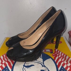 Cole Haan Black Patent Peep-Toe High Heels size 6B